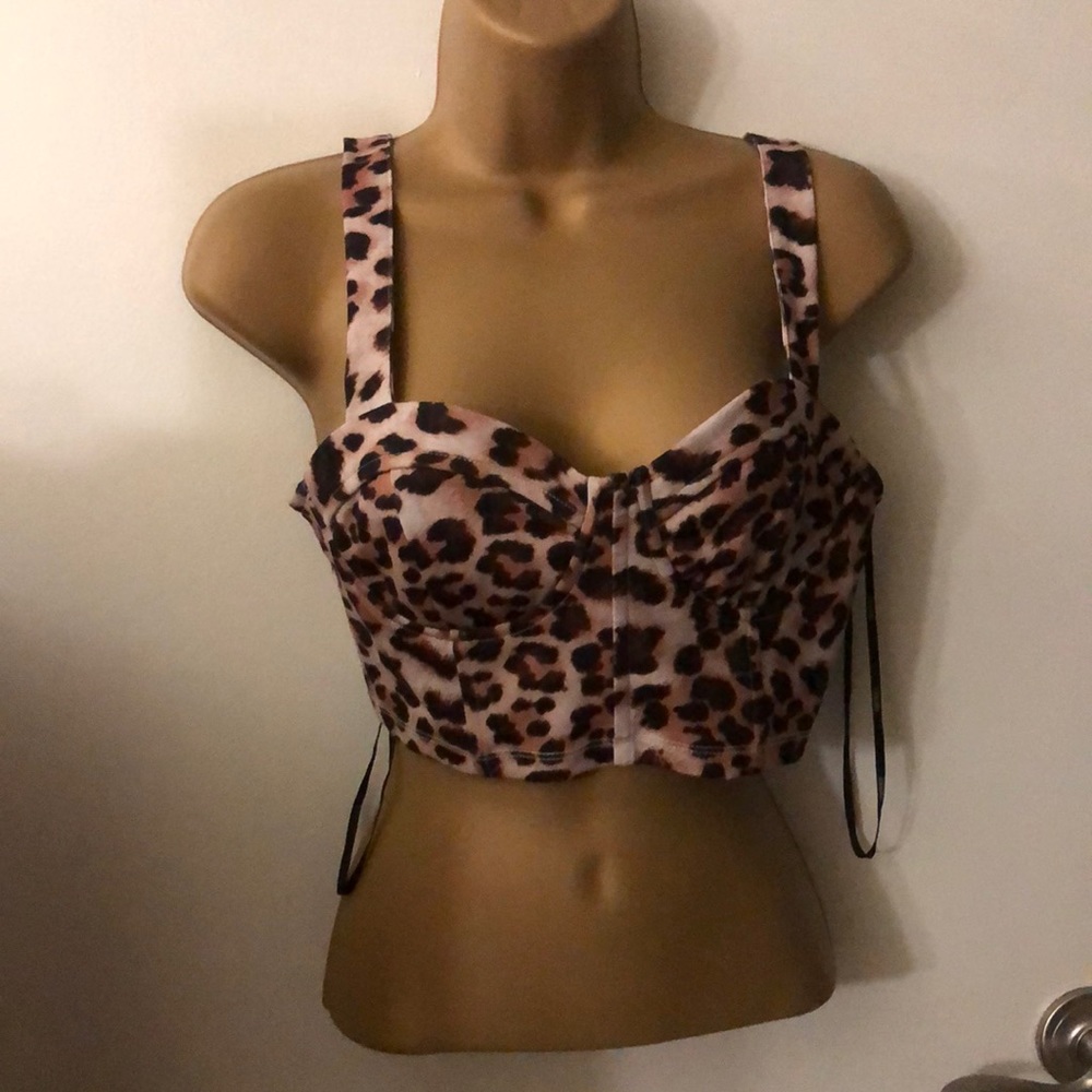 Forever 21 crop top bralette cheetah print